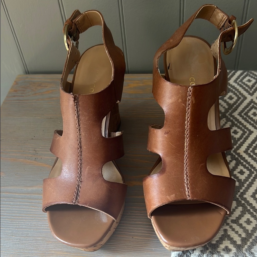 Franco Sarto Brown Wedge Shoes